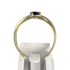 Bague d'occasion or 750 2 tons diamants saphir