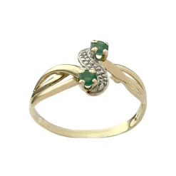 Bague d'occasion or 750 2 tons émeraude