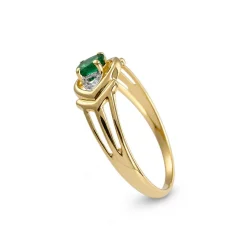 Bague d'occasion or 750 2 tons émeraude