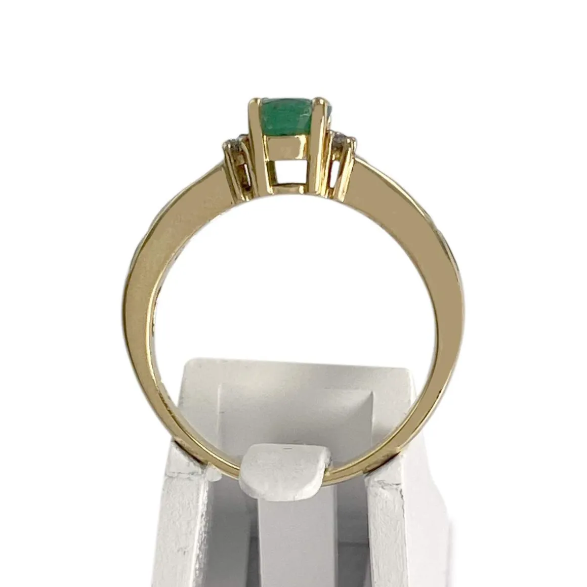 Bague d'occasion or 750 2 tons émeraudes diamants