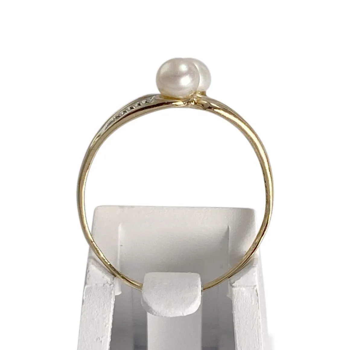 Bague d'occasion or 750 2 tons perles de culture