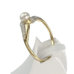 Bague d'occasion  or 750 2 tons perle de culture de Chine