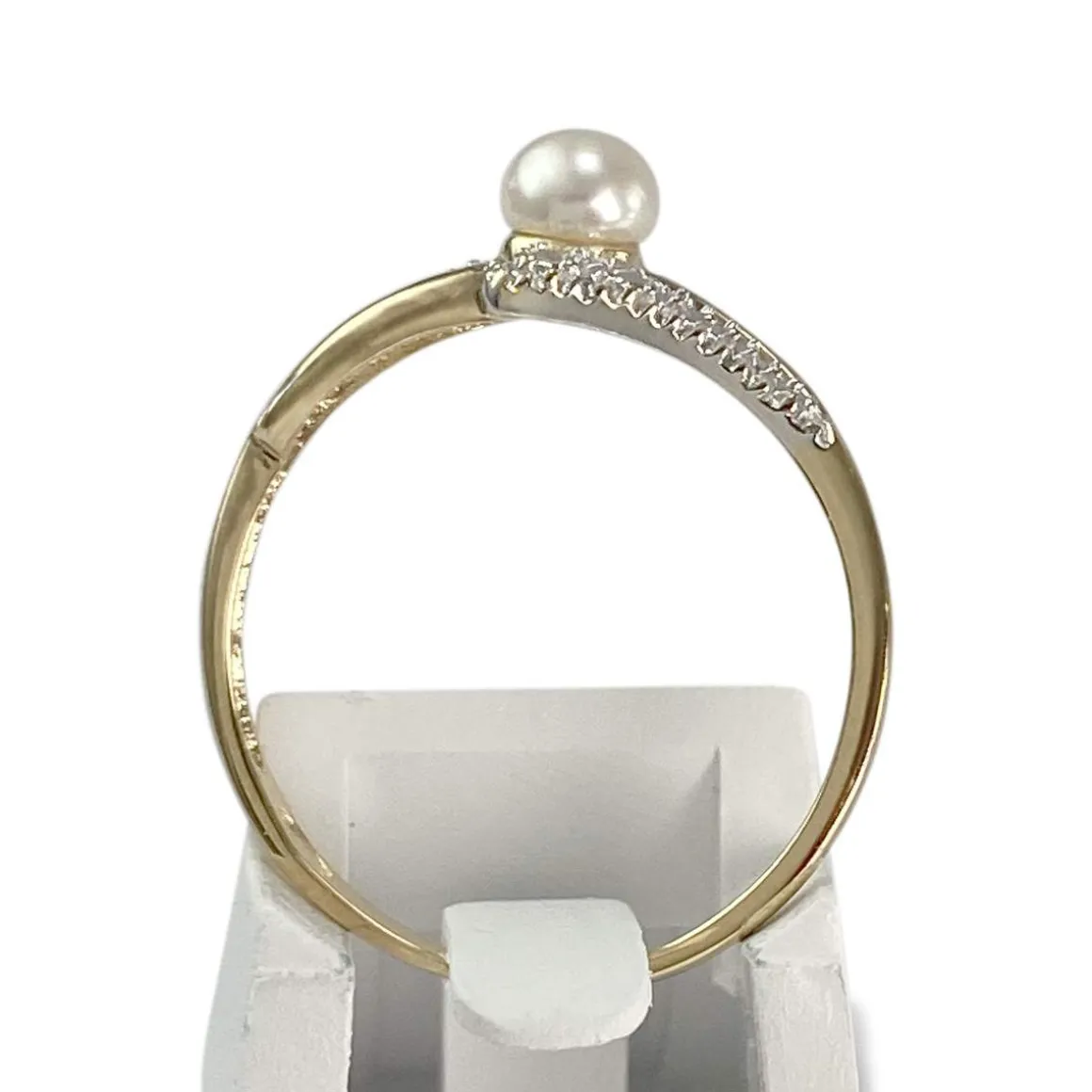 Bague d'occasion or 750 2 tons perle de culture de Chine