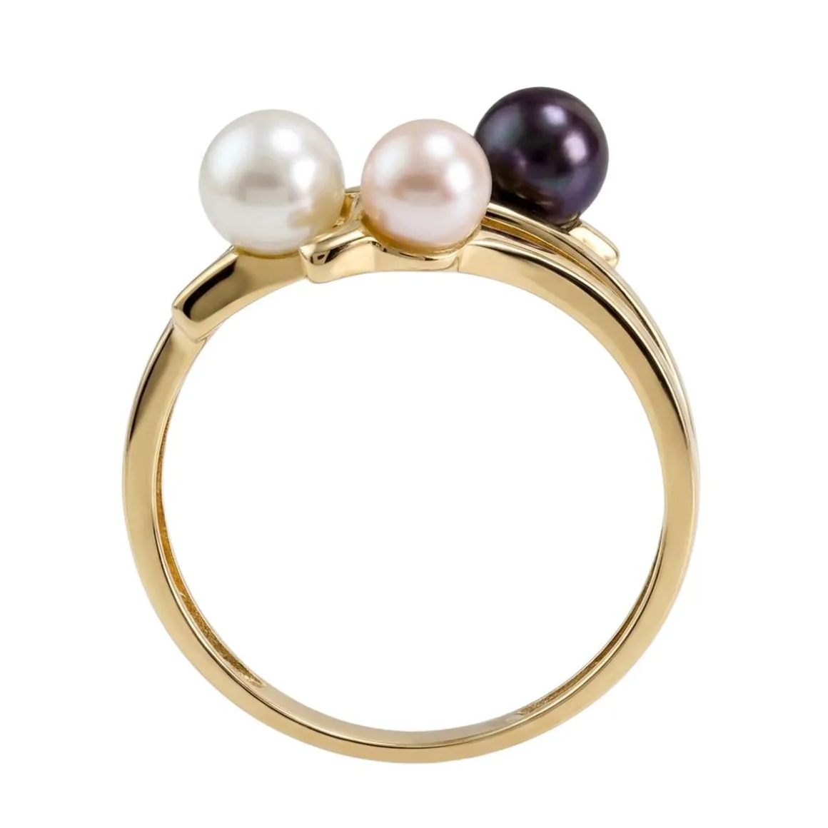 Bague d'occasion or 750 2 tons perle d'eau douce
