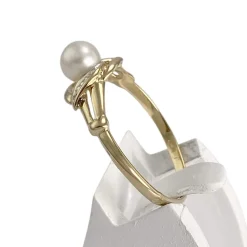 Bague d'occasion  or 750 2 tons perle de culture