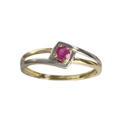 Bague d'occasion or 750 2 tons rubis