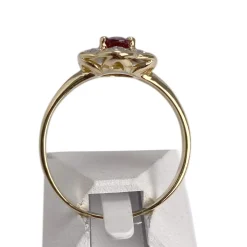 Bague d'occasion or 750 2 tons rubis diamant