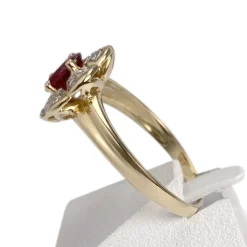 Bague d'occasion or 750 2 tons rubis diamant