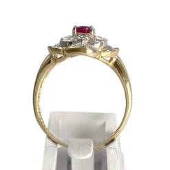 Bague d'occasion or 750 2 tons rubis diamants