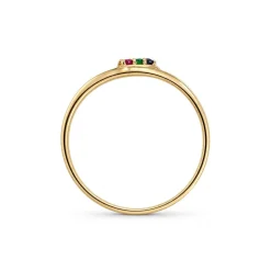 Bague d'occasion or 750 2 tons rubis émeraude saphir diamants