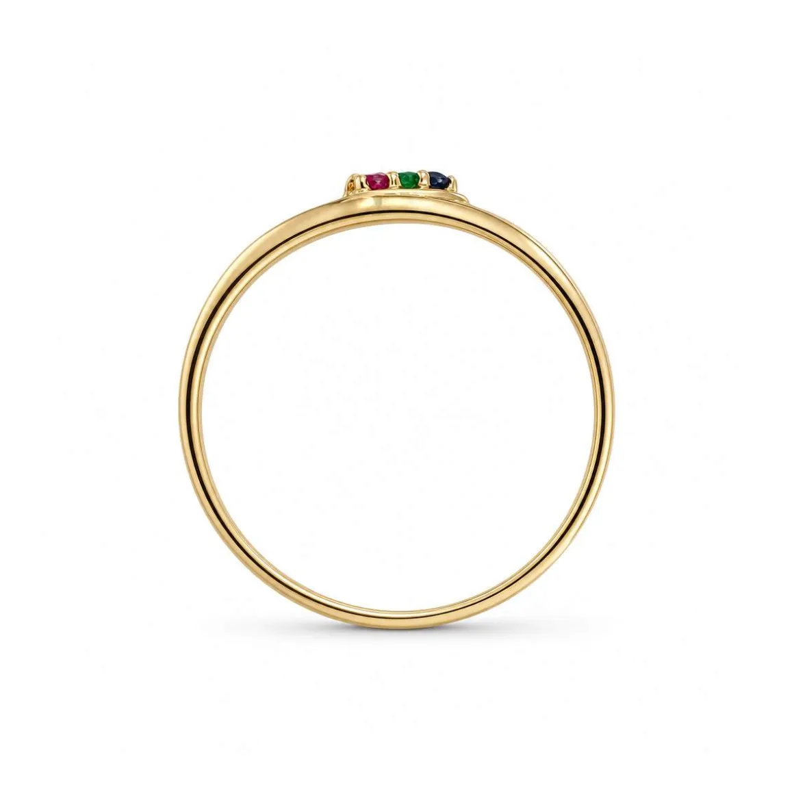 Bague d'occasion or 750 2 tons rubis émeraude saphir diamants