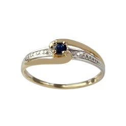 Bague d'occasion or 750 2 tons saphir