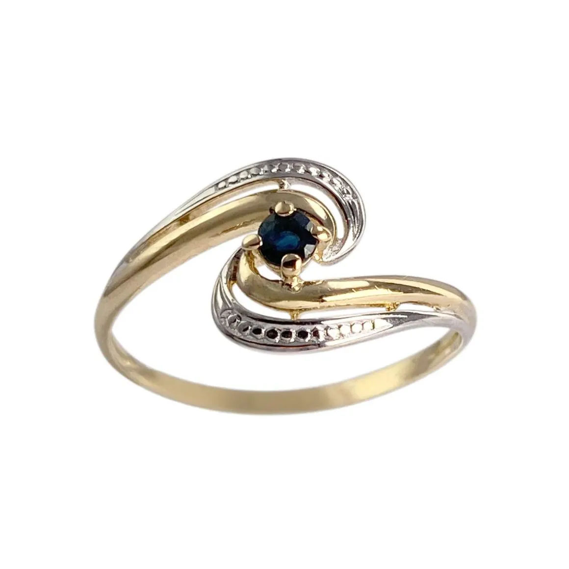 Bague d'occasion or 750 2 tons saphir