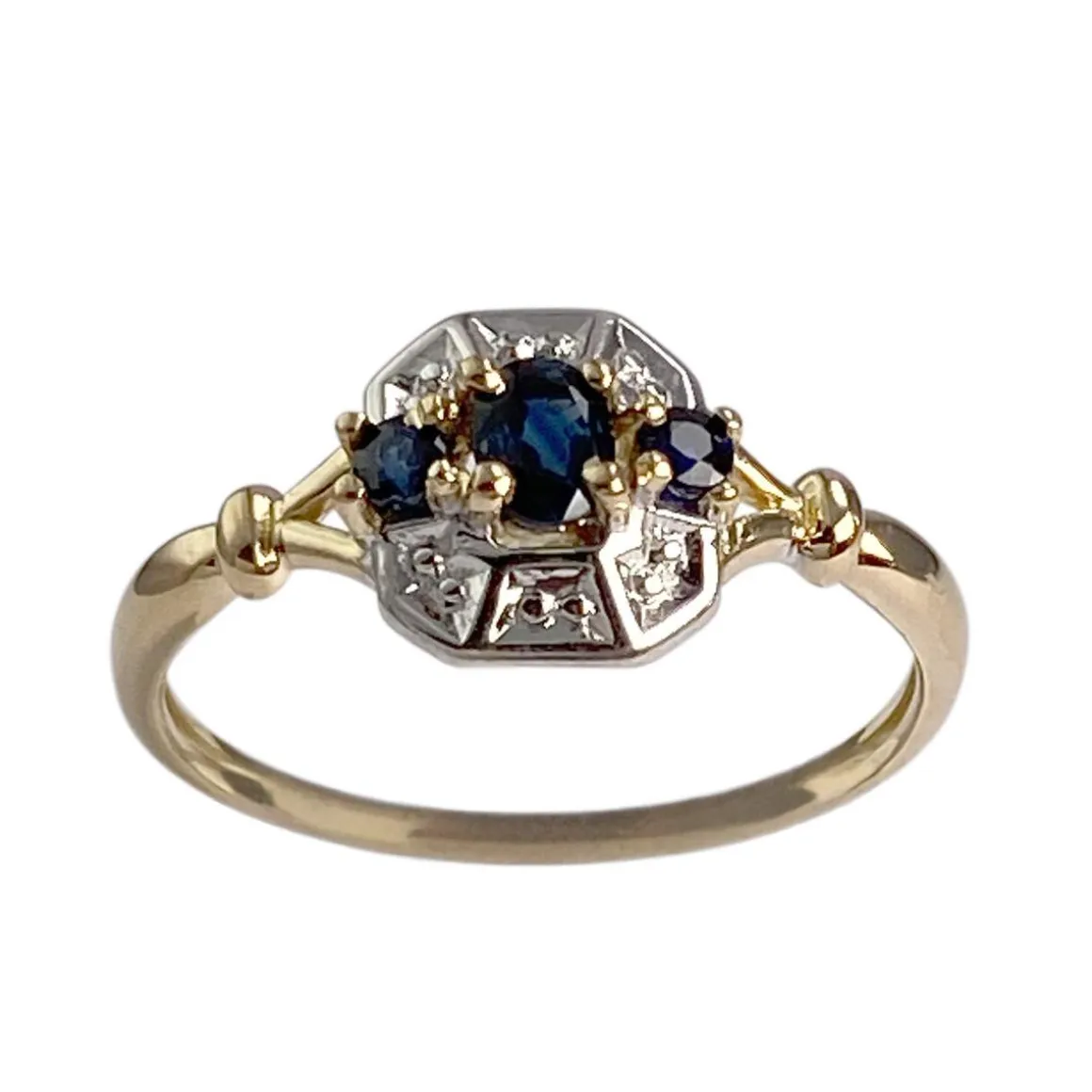 Bague d'occasion or 750 2 tons saphirs
