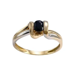 Bague d'occasion or 750 2 tons saphir
