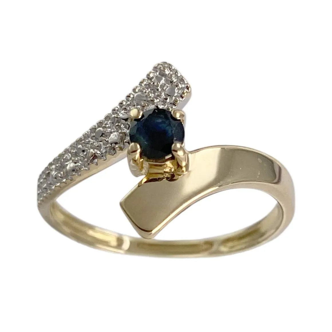 Bague d'occasion or 2 tons 750 saphir