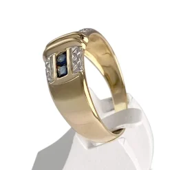 Bague d'occasion  or 750 2 tons saphirs
