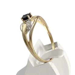 Bague d'occasion or 750 2 tons saphir