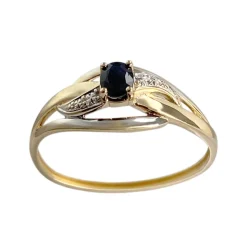 Bague d'occasion or 750 2 tons saphir