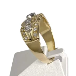 Bague d'occasion or 750 2 tons saphir zirconias