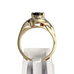Bague d'occasion or 750 2 tons saphir diamants