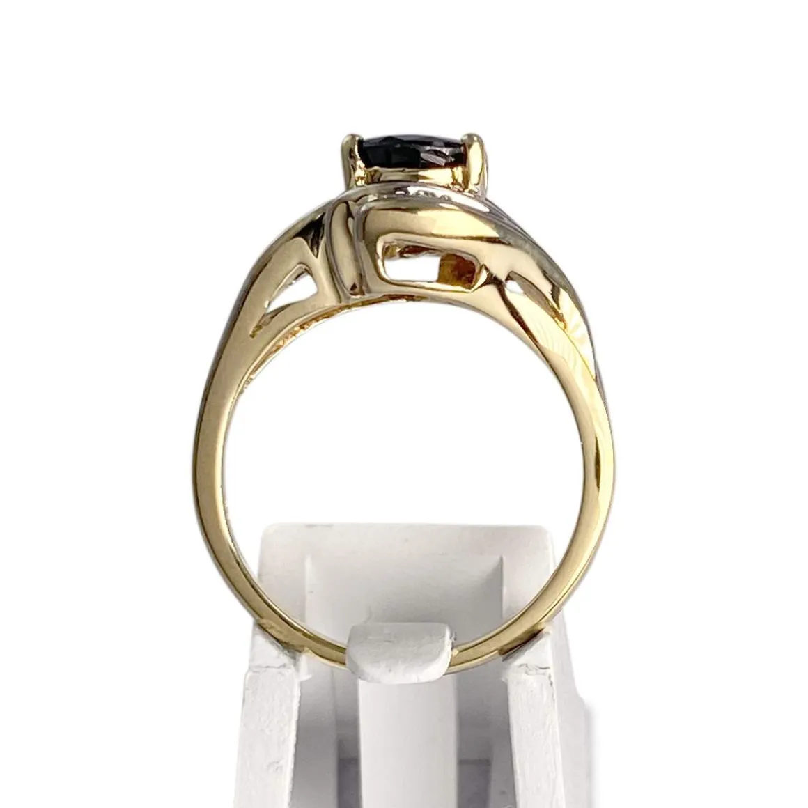 Bague d'occasion or 750 2 tons saphir diamants