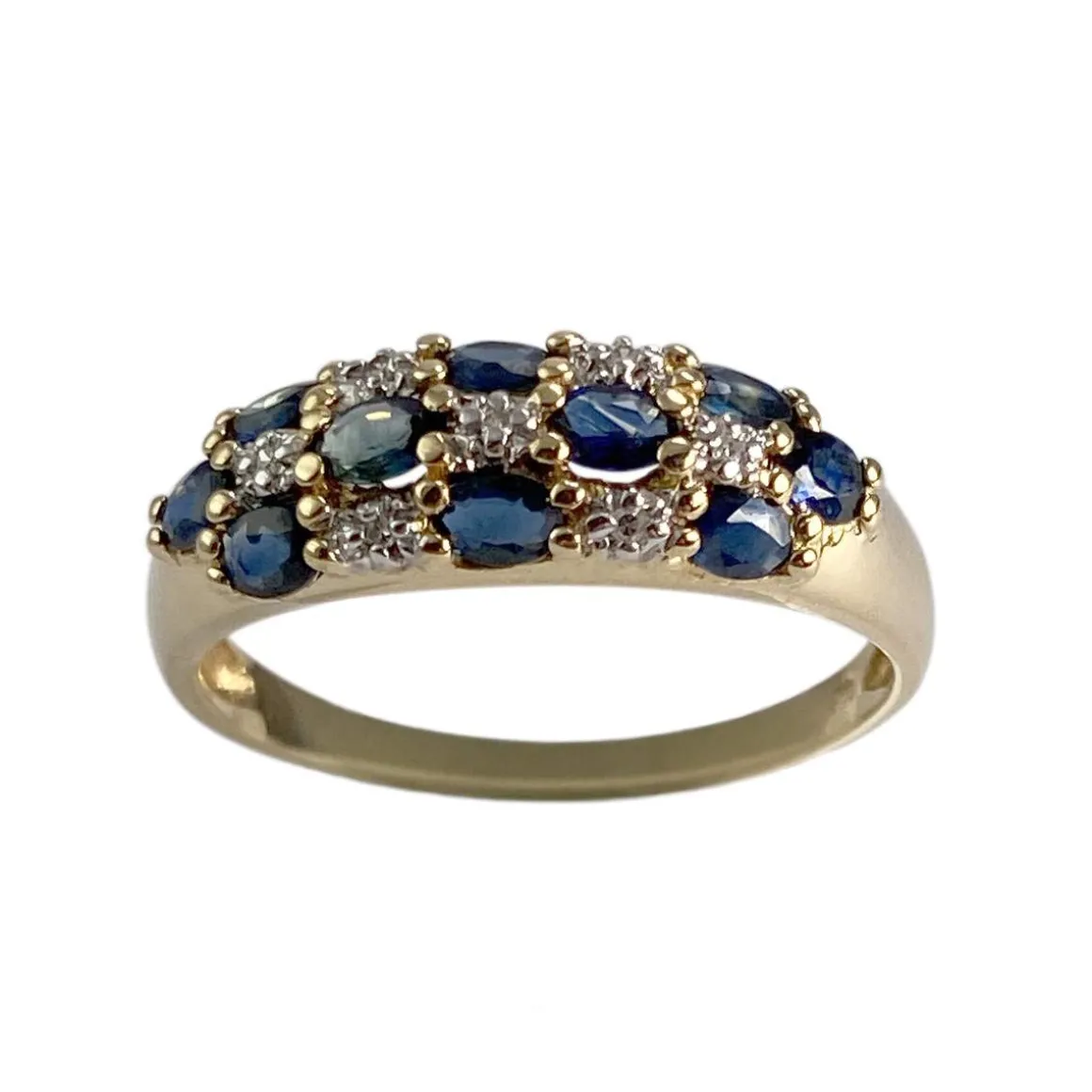 Bague d'occasion or 750 2 tons saphir diamant