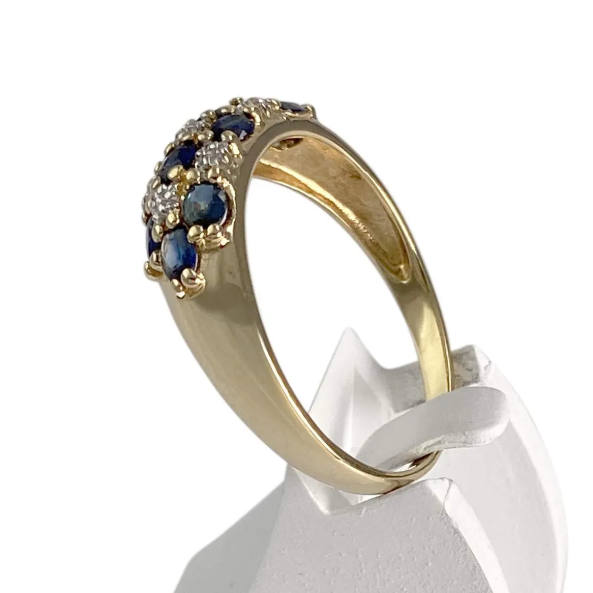 Bague d'occasion or 750 2 tons saphir diamant