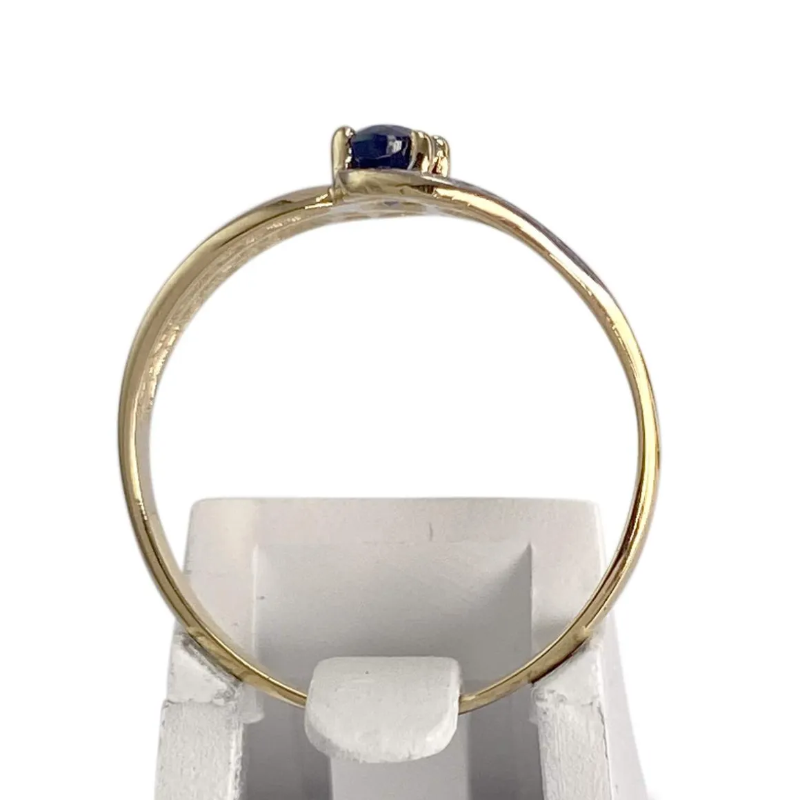 Bague d'occasion or 750 2 tons saphir, diamants