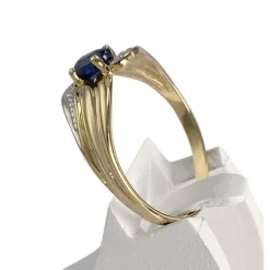 Bague d'occasion or 750 2 tons saphir, diamants