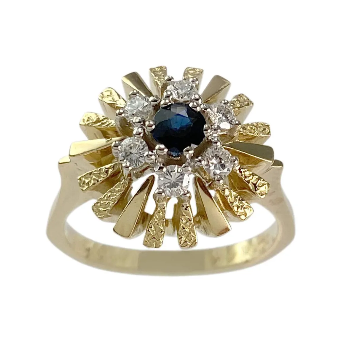 Bague d'occasion or 750 2 tons saphir, diamants