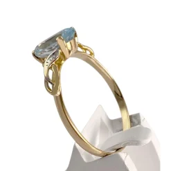 Bague d'occasion or 750 2 tons topaze bleue traitée