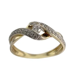 Bague d'occasion or 375 2 tons zirconias