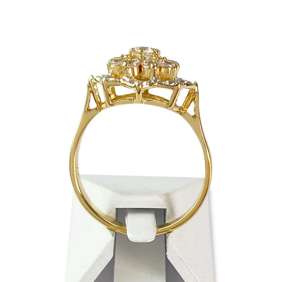 Bague d'occasion or 750 2 tons zirconias