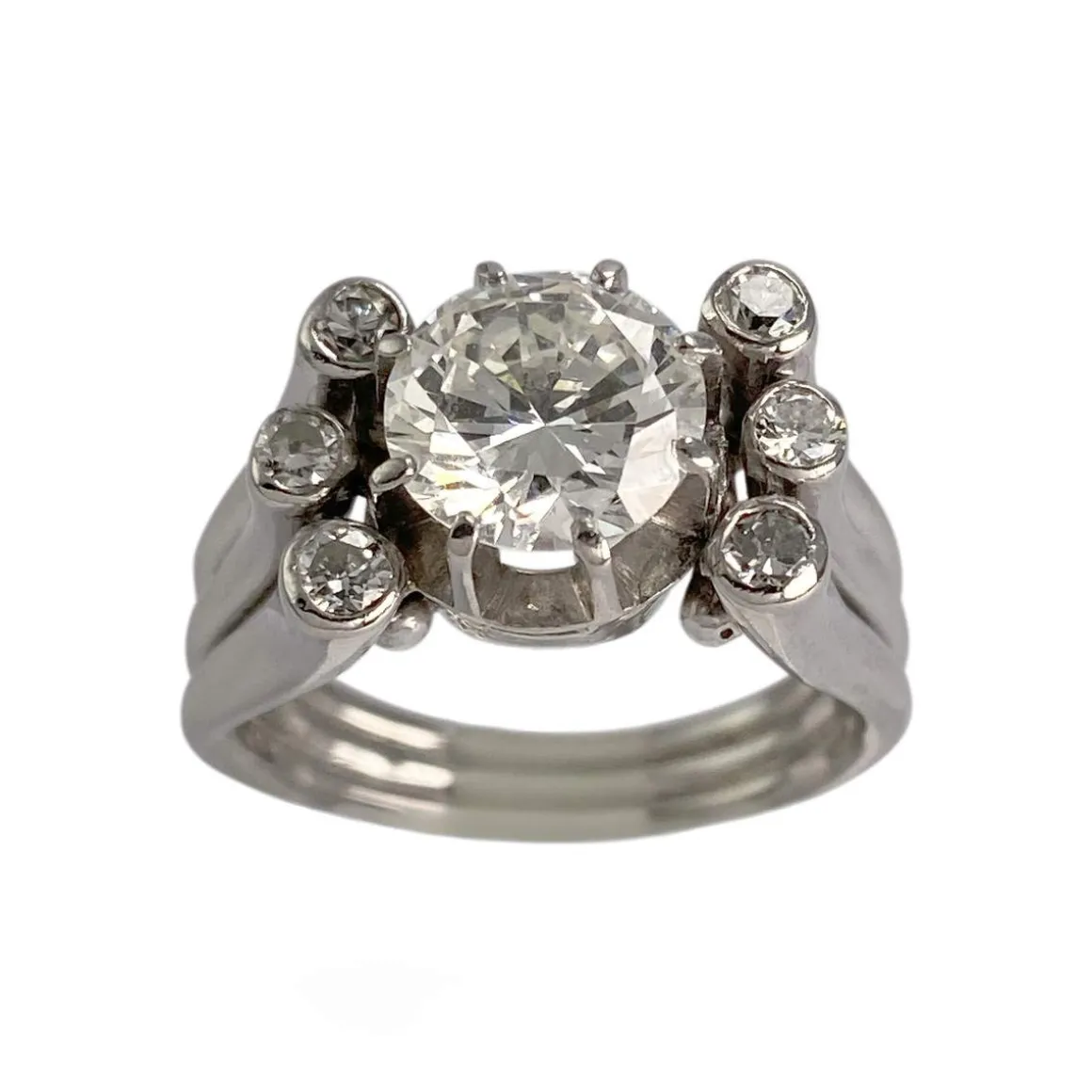 Bague d'occasion platine gris diamant