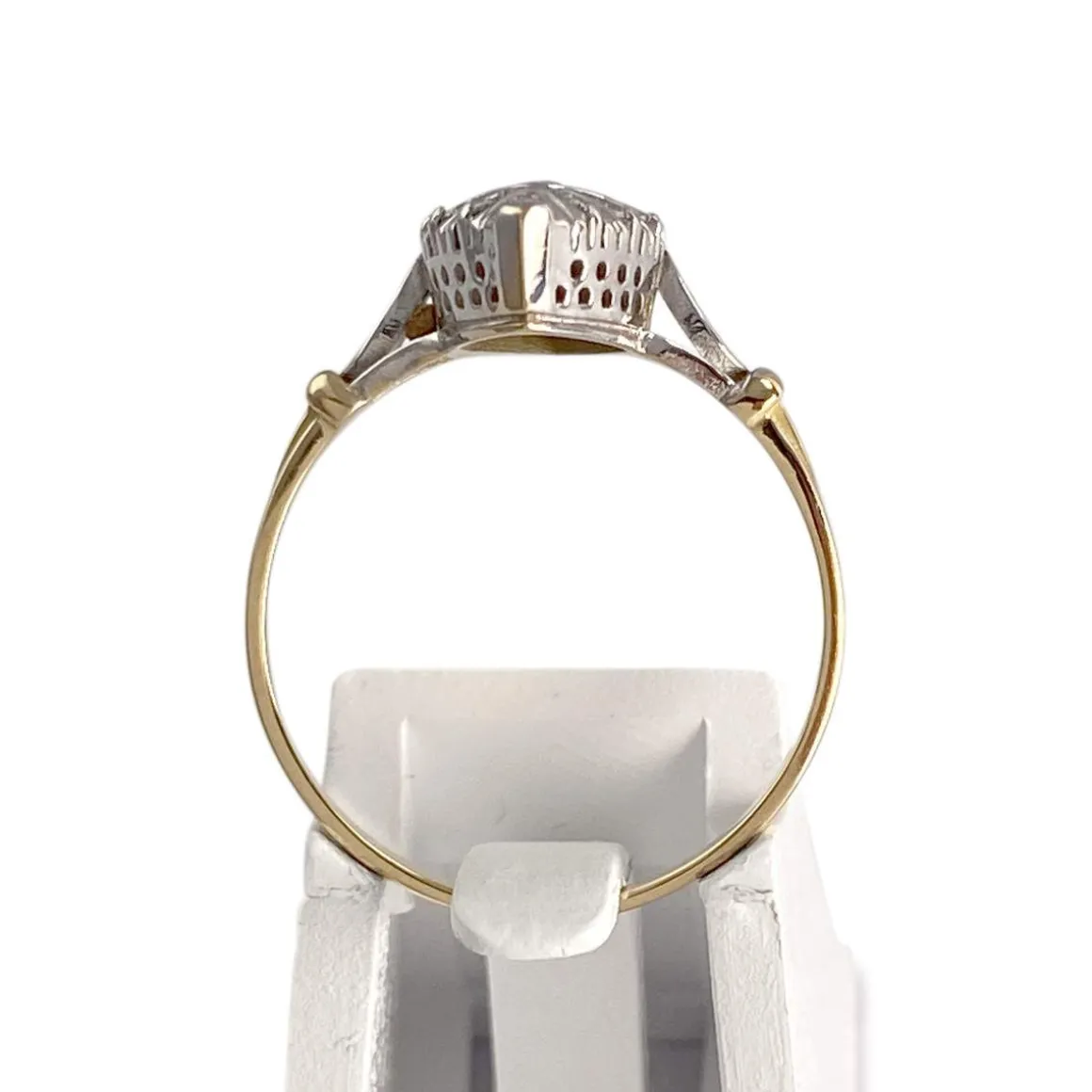 Bague d'occasion 2 tons or 750 marquise diamants