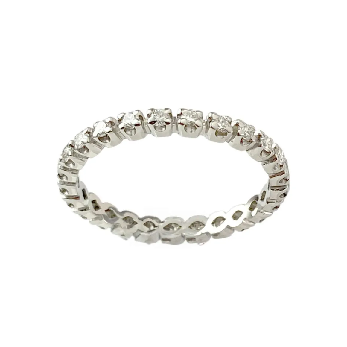 Bague d'occasion tour complet or 750 blanc diamants