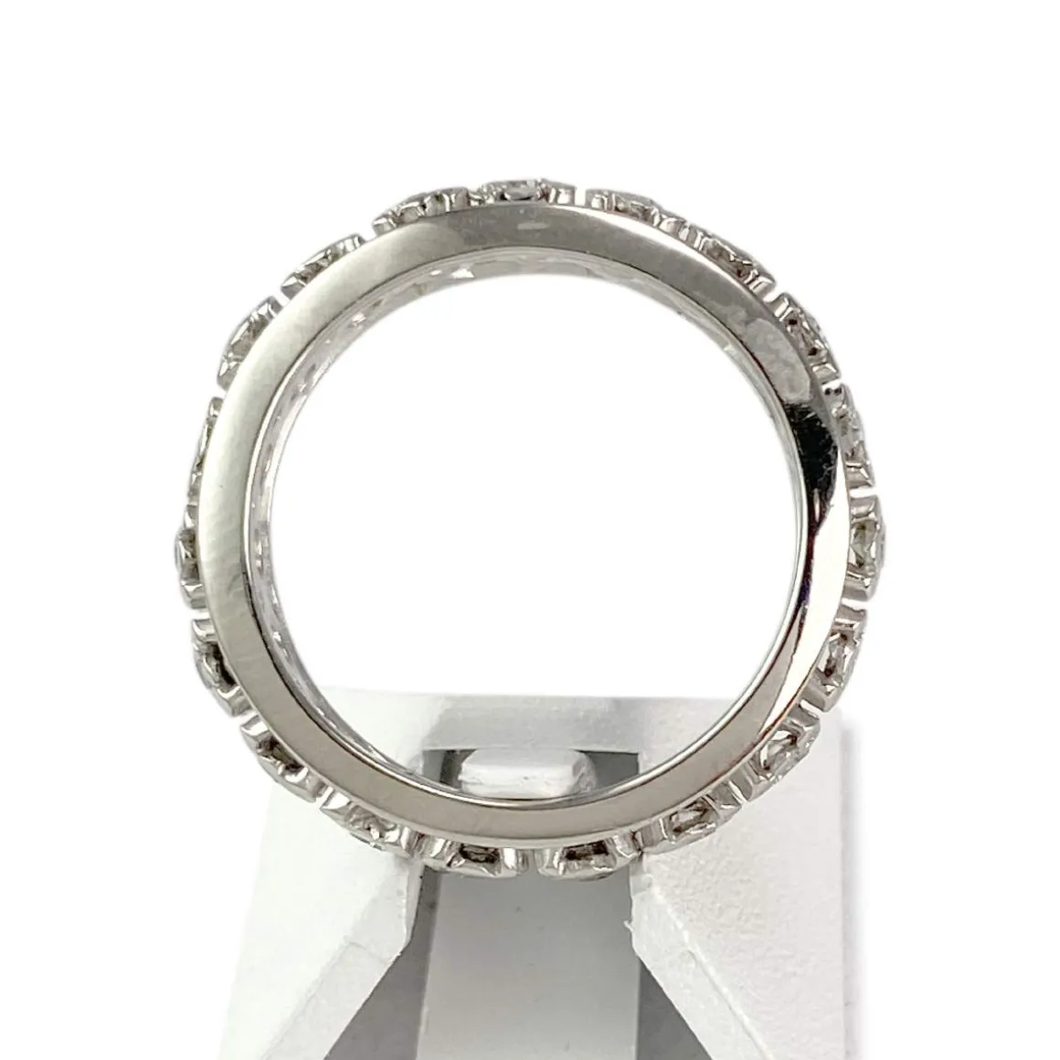 Bague d'occasion tour complet or 750 blanc diamants