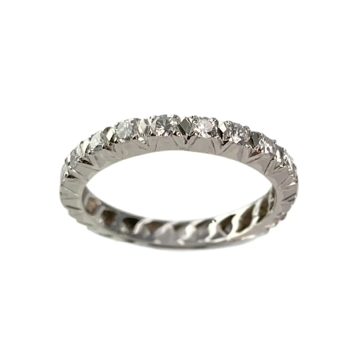 Bague d'occasion tour complet or 750 blanc diamants