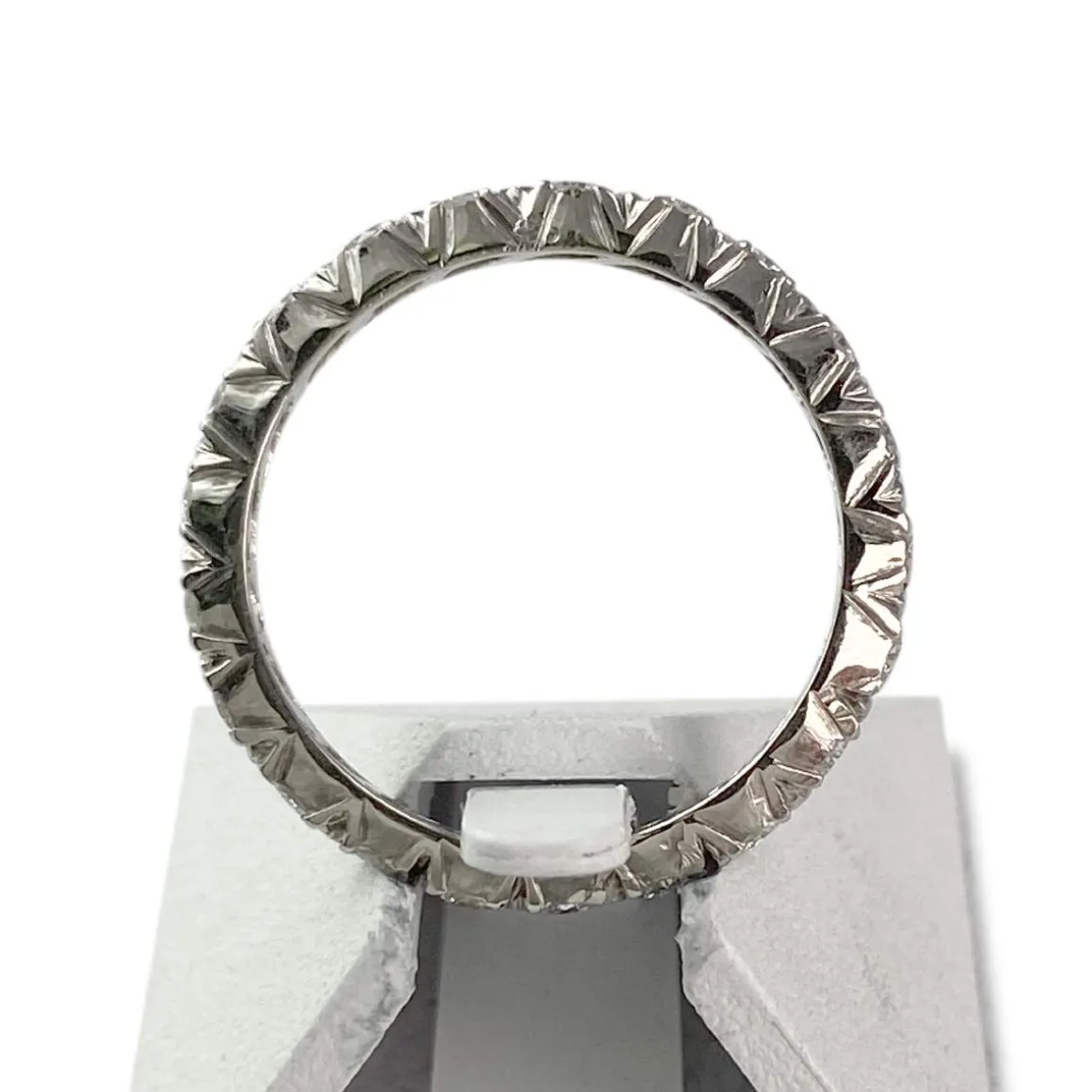 Bague d'occasion tour complet or 750 blanc diamants