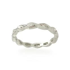 Bague d'occasion tour complet or 750 blanc diamants