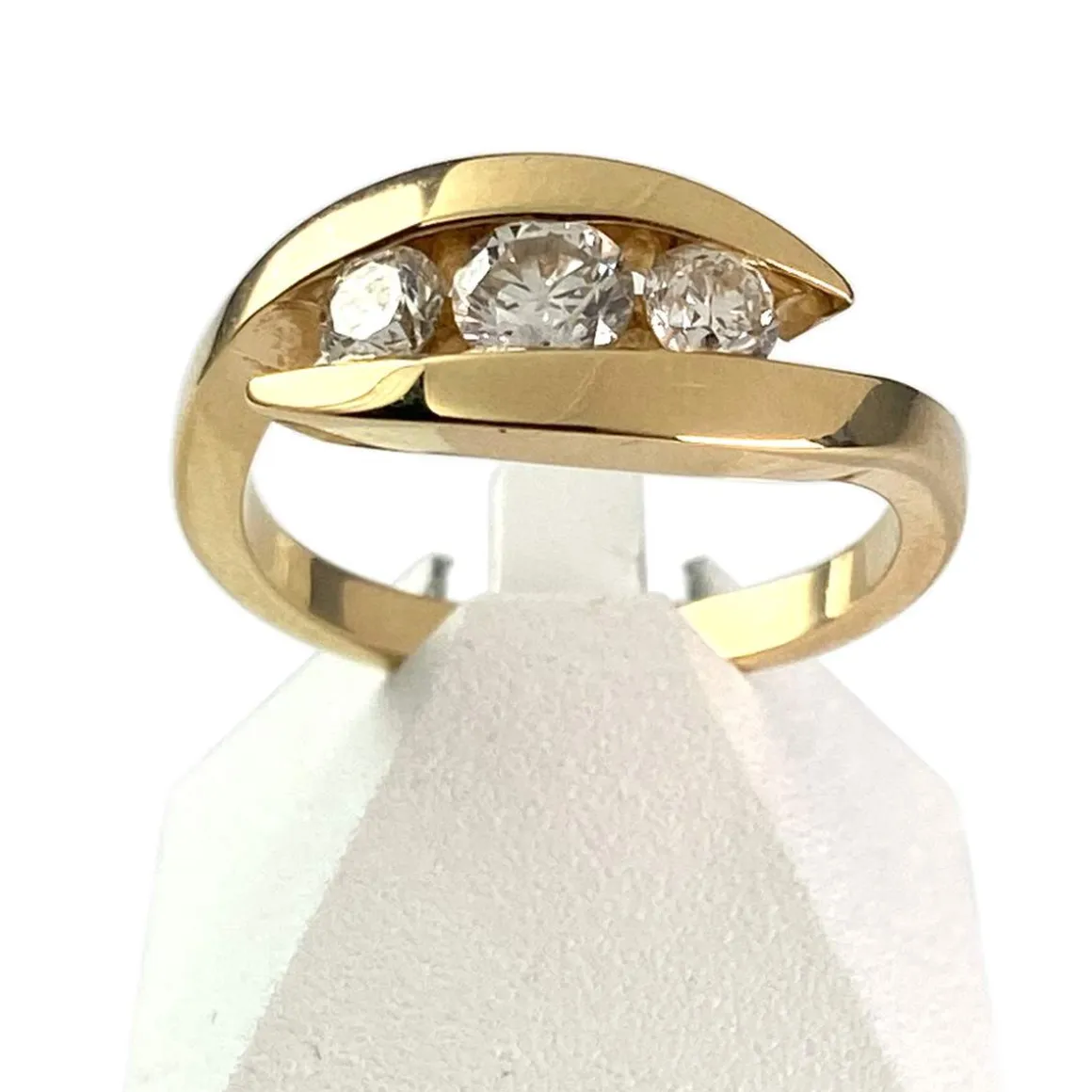 Bague d'occasion Trilogy or 750 jaune diamants
