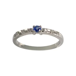 Bague MAUBOUSSIN d'occasion or 750 blanc diamants saphir