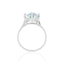 Bague or blanc 750, 1 Aigue marine.