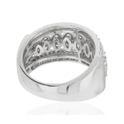 Bague or 750 blanc ajourée diamants synthétiques 1,25 carat