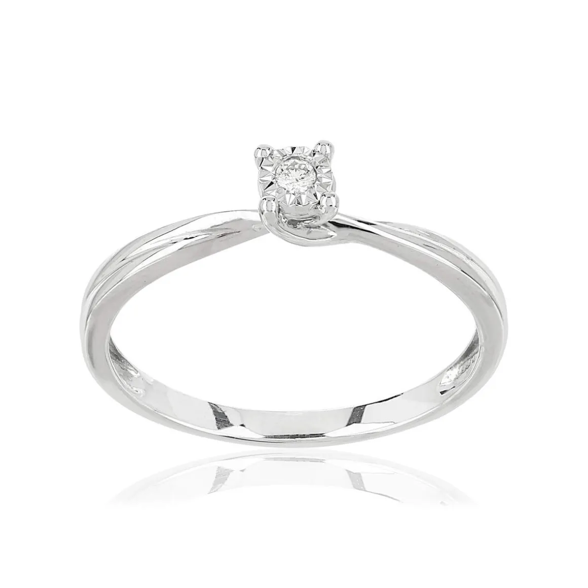 Bague or blanc 375 diamant