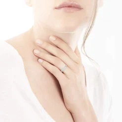 Bague or 375 blanc diamant