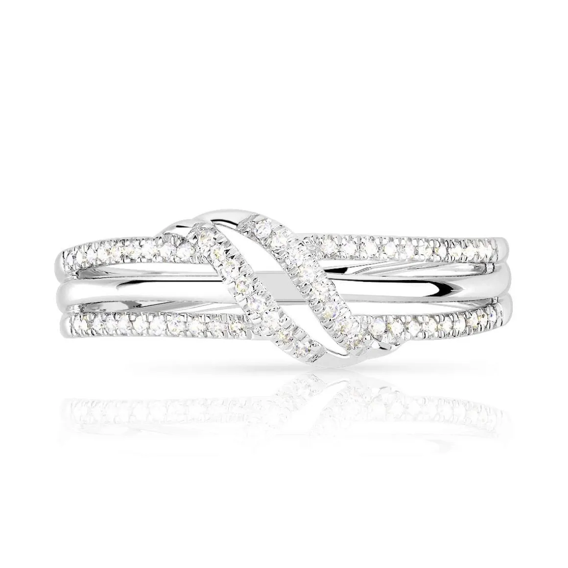 Bague or 375 blanc diamant