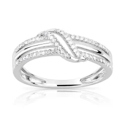 Bague or 375 blanc diamant