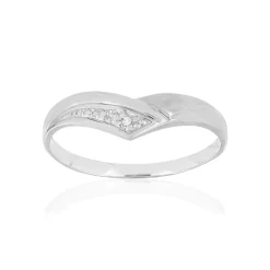 Bague or blanc 375 diamant